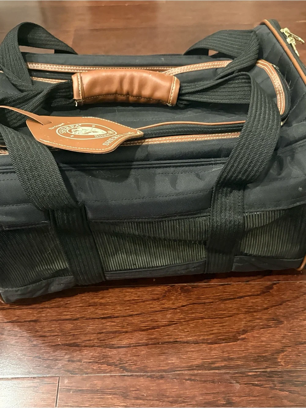 Sherpa Brown Small Pet Carrier - Classic Leather-Accent Design